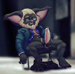 4_toes 5_fingers after_sex alternate_species anthro balls beard belly big_ears big_muscles big_pecs big_penis black_balls black_belly black_body black_chest black_claws black_ears black_face black_feet black_fingers black_fur black_hands black_legs black_toes blue_eyes blue_necktie blurred_background bodily_fluids bottomwear bottomwear_down brown_beard brown_chest brown_eyebrows brown_face brown_facial_hair brown_pseudo_hair brown_pubes chair claws clothed clothed_sex clothing cum cum_on_face cum_on_own_face cum_on_penis cum_on_self ear_tuft erection eyebrows eyewear facial_hair feet fingers fluffy_ears fur furniture genital_fluids genital_piercing genitals glans glasses green_clothing green_jacket green_topwear humanoid_genitalia humanoid_hands humanoid_penis inside jacket light male male_anthro masturbation muscular muscular_anthro muscular_male muscular_thighs necktie on_chair open_mouth open_smile pants pants_down partially_clothed partially_clothed_anthro partially_clothed_male pecs penile penile_masturbation penis penis_piercing piercing pink_glans pink_inner_ear pink_nose pink_penis plantigrade prince_albert_piercing pseudo_hair pubes quads rectangular_glasses sex shirt sitting smile solo spread_legs spreading three-quarter_view toes topwear tuft two_tone_chest two_tone_face undressing wearing_glasses white_clothing white_dress_shirt white_shirt white_topwear bristol league_of_legends riot_games tencent mammal yordle 2021 absurd_res alternate_version_at_source colored digital_drawing_(artwork) digital_media_(artwork) full-length_portrait hi_res portrait shaded