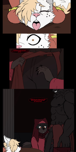 abs anthro ass_up biceps big_penis black_body black_fur black_hair black_penis bodysuit bottomwear bound butt_cutout clothing crotch_tuft cult cultist cunnilingus cutout detailed_background dialogue duo eyelashes eyes_closed female female/female female_anthro forced freckled_face freckles fur genitals grey_body grey_fur group hair hood imminent_sex long_eyelashes looking_at_genitalia looking_at_penis looking_pleasured male male/female male_anthro markings muscular muscular_anthro muscular_male oral orange_eyes pants pecs penis rape serratus sex skinsuit speech_bubble striped_markings striped_tail stripes tail tail_markings tan_hair text tight_clothing tongue tongue_out trio tuft vaginal white_body white_fur white_hair butcher_pal adam_manchester victoria_manchester canid canine canis hybrid mammal procyonid raccoon wolf 2026 absurd_res colored comic digital_drawing_(artwork) digital_media_(artwork) english_text hi_res daughter_(lore) father_(lore) father_and_child_(lore) father_and_daughter_(lore) parent_(lore) parent_and_child_(lore) parent_and_daughter_(lore)