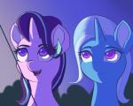 duo female feral horn purple_eyes string raikoh-illust friendship_is_magic hasbro my_little_pony mythology starlight_glimmer_(mlp) trixie_(mlp) equid equine mammal mythological_creature mythological_equine unicorn 2017 5:4