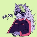 anthro clothing eyewear female flags fluffy fluffy_hair hair jumpsuit solo sunglasses taikochan five_nights_at_freddy's five_nights_at_freddy's:_security_breach scottgames steel_wool_studios roxanne_wolf canid canine canis mammal wolf 1:1 hi_res