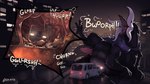 anthro big_penis burping car city digestion genitals male oral_vore penis size_difference solo vehicle vore st4rs6 monster 16:9 hi_res widescreen