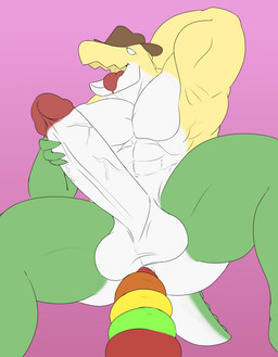 abs anal anal_masturbation anal_penetration anthro anus balls biceps big_penis candy clothing dessert erection food genitals glans gummy_(food) hand_behind_head hat hat_only headgear headgear_only headwear headwear_only huge_penis humanoid_genitalia humanoid_penis improvised_sex_toy looking_pleasured lying male masturbation mostly_nude muscular muscular_anthro muscular_male nude object_in_ass object_penetration on_back open_mouth pecs penetration penile penile_masturbation penis simple_background smile solo spread_legs spreading tongue tongue_out vein veiny_penis unrealrui glitch_productions the_amazing_digital_circus gummigoo_(tadc) alligator alligatorid crocodilian food_creature gummy_creature living_candy reptile scalie digital_media_(artwork) hi_res