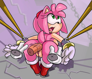 anal anal_penetration anthro anus bound butt captured clothing disembodied_hand disembodied_penis duo erection faceless_character faceless_male female female_penetrated footwear genitals green_eyes hair male male/female male_penetrating male_penetrating_female nude penetration penis pink_body pink_hair sex shoes vulva cm_august sega sonic_the_hedgehog_(series) amy_rose eulipotyphlan hedgehog mammal 2013