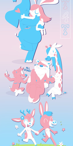 ambiguous_gender anthro female female/female frolicking group hand_holding hormone_replacement_therapy hug intersex intersex/female intersex/intersex intersex/male kissing lgbt_pride male male/female male/male mastectomy_scar pride_colors saggyhorse_(artist) scar smile t4t transgender_pride_colors asinus bear canid canine canis deer domestic_dog donkey elephant elephantid equid equine giraffe giraffid lagomorph leporid mammal proboscidean rabbit hi_res intersex_(lore) nonbinary_(lore) trans_(lore) trans_man_(lore) trans_woman_(lore)