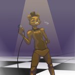 anthro bow_tie electronics fangs looking_at_viewer male microphone solo teeth watashiao five_nights_at_freddy's scottgames freddy_(fnaf) bear mammal 1:1 hi_res