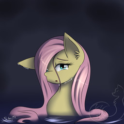 blue_eyes bodily_fluids close-up crying dark female fur hair hair_over_eye looking_at_viewer one_eye_obstructed open_mouth pink_hair sad solo tears tongue yellow_body yellow_fur silverfox057 friendship_is_magic hasbro my_little_pony fluttershy_(mlp) equid equine horse mammal pony 1:1 bust_portrait hi_res icon portrait