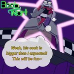 anthro ball_grab ball_squeeze balls belt big_breasts big_butt big_penis bite biting_lip biting_own_lip black_eyebrows black_nose breast_grab breast_squeeze breasts butt chair clothed clothing collar desk eyebrows eyelashes eyeshadow fangs female fur furniture genitals glowing glowing_eyes grabbing_testicles green_hair grey_body grey_fur grey_hair grope groping_from_behind hair hand_on_breast hard_cock huge_breasts huge_butt huge_penis lipstick long_hair makeup male male/female mirror mirror_reflection penis penis_in_panties penis_in_underwear penis_through_underwear piercing purple_eyeshadow purple_lipstick purple_piercing red_clothing red_shirt red_topwear red_underwear reflection self_bite shirt speech_bubble spiked_belt spiked_collar spikes squeezing squeezing_boobs squeezing_testicles squeezing_tits table teeth text thought_bubble tongue topwear underwear white_body white_fur wolf_ears wolf_tail yellow_eyes boobnart five_nights_at_freddy's five_nights_at_freddy's:_security_breach scottgames steel_wool_studios roxanne_wolf canid canine canis mammal wolf 1:1 absurd_res english_text hi_res