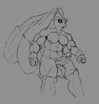 abs anthro balls barazoku biceps big_ears big_penis black_sclera erection fur genitals humanoid_genitalia humanoid_penis male muscular muscular_anthro muscular_male nipples nude pecs penis solo tail thick_thighs peachhqa nintendo pokemon generation_4_pokemon lagomorph lopunny mammal pokemon_(species) digital_drawing_(artwork) digital_media_(artwork) hi_res monochrome