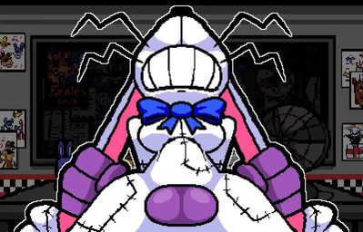 abdominal_bulge anthro anthro_penetrated balls bent_whiskers big_breasts biped bouncing_balls bow_tie breasts clenched_teeth deep_penetration duo ear_grab ear_pull erection female female_penetrated genitals grabbing_both_ears huge_penetration male male/female male_dominating_female male_penetrating male_penetrating_female on_bottom on_top penetration penile penile_penetration penis_in_vagina purple_body reverse_cowgirl_position rough_sex seam_(sewing) sex small_waist stretched_vagina teeth vaginal vaginal_penetration white_body wide_hips bav five_nights_at_freddy's five_nights_at_frickbear's_(series) five_nights_at_frickbear's_3 scottgames michael_afton vannabelle_dewlap vanny_(fnaf) lagomorph leporid mammal rabbit 2026 animated digital_media_(artwork) loop no_sound pixel_(artwork) pixel_animation short_playtime video