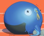 2019 absurd_res anthro belly belly_expansion belly_inflation big_belly blue_body bodbloat bodily_noises different_sound_effects expansion extended_sound_effect generation_8_pokemon hi_res hose hose_inflation huge_belly hyper hyper_belly immobile inflation inflation_fetish inteleon letterbox liquid_inflation male nintendo onomatopoeia poha_(bodbloat) pokemon pokemon_(species) rumbling_stomach signature simple_background slorsh solo sound_effect_variant sound_effects spherical_inflation tail text tongue tongue_out tube_bulge water_inflation yellow_frill