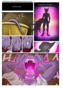 anthro bed black_body black_fur damaged_clothing dream ear_piercing ear_ring energy_beam fur furniture golden_bed hairless holding_both_ears jewelry male nude open_mouth pannel piercing purple_body purple_eyes rear_view red_blanket ring_piercing screaming showing_teeth sleeping solo tail tail_motion tailwag text imnotlutz_(artist) dragon_ball dragon_ball_super beerus lutz_(imnotlutz) domestic_cat felid feline felis hairless_cat humanoid lynx mammal sphynx_(cat) absurd_res comic english_text hi_res url