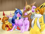4:3 accessory ambiguous_gender ambiguous_penetration angel_fumei anthro arianna_fumei being_watched blonde_hair blue_hair blush bodily_fluids breasts brother_(lore) brother_and_sister_(lore) brother_penetrating_sister brown_body brown_fur brown_hair cum cum_on_leg eevee eeveelution eyes_closed female flareon frill_(anatomy) fur generation_1_pokemon generation_2_pokemon generation_6_pokemon genital_fluids group hair hair_accessory hair_ribbon hi_res hybrid incest_(lore) jolteon joslyn_fumei k'_fumei koro_fumei looking_at_another male male/female markings multicolored_body multicolored_fur neck_tuft nintendo nude one_eye_obstructed open_mouth penetration pink_hair pokemon pokemon_(species) purple_body purple_eyes purple_skin ribbons ring_(marking) sex shiny_pokemon sibling_(lore) sister_(lore) skinny_dipping story story_in_description sylveon tail tail_hug tetsushi tuft two_tone_body two_tone_fur umbreon vaporeon water yellow_body yellow_fur