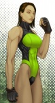 big_breasts black_clothing black_leotard breasts clothing female gloves green_clothing green_leotard handwear human_only leotard multicolored_clothing multicolored_leotard muscular muscular_female not_furry solo superhero two_tone_clothing two_tone_leotard sunamori human mammal grandfathered_content