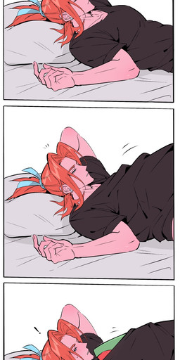 accessory anthro bed clothing duo ear_piercing ear_stud eyes_closed furniture hair hair_accessory hair_tie inside_shirt male male/male narrowed_eyes on_bed piercing pillow relaxing shirt simple_background sleeping surprised tied_hair topwear white_background laiweitui nintendo pokemon a_mu_(laiweitui) fang_yuan_(laiweitui) generation_3_pokemon human mammal pokemon_(species) reptile scalie sceptile comic hi_res sequence