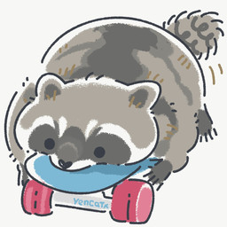black_eyes black_nose chibi dot_eyes feral grey_body lying motion_lines overweight simple_eyes skateboard skateboarding solo vehicle yencatx mammal procyonid raccoon 1:1 2022
