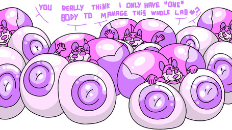 anthro big_breasts big_butt big_nipples breasts butt clone dialogue female group hivemind huge_breasts huge_butt huge_nipples hyper hyper_breasts hyper_butt hyper_nipples machine nipples simple_background speech_bubble synthetic synthetic_breasts text white_background dahliathefox angela_(dahliathefox) canid mammal robot robot_anthro english_text hi_res