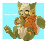 3_toes 4_fingers ambiguous_gender anus blue_background blush blush_lines bottomless burger clothed clothing cute_fangs dipstick_tail eating fangs feet feral fingers food fur glistening glistening_eyes green_body green_ears green_fur jacket jacket_only kemono looking_at_viewer markings multicolored_body multicolored_fur open_mouth orange_clothing orange_jacket orange_topwear pupils simple_background sitting solo tail tail_markings tan_body teeth toes topwear topwear_only two_tone_body two_tone_fur white_pupils x_anus yellow_eyes naegi mammal procyonid raccoon 2021 absurd_res digital_media_(artwork) hi_res