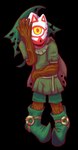 clothed clothing footwear front_view fully_clothed male mask not_furry shoes simple_background solo standing transparent_background wearing_mask teochronico majora's_mask nintendo the_legend_of_zelda skull_kid_(species) 2024 alpha_channel hi_res