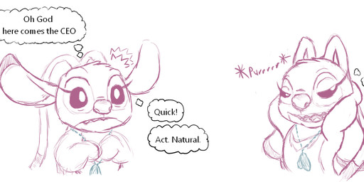 antennae_(anatomy) antennae_markings anthro bedroom_eyes biped bite biting_lip biting_own_lip chest_markings dog_tags ear_markings ears_down eyelashes female fur hands_behind_head head_tuft lidded_eyes long_antennae markings narrowed_eyes open_mouth open_smile pivoted_ears purring seductive self_bite sharp_teeth simple_background smile solo teeth text thought_bubble tuft white_background sgtpieman disney lilo_and_stitch angel_(lilo_and_stitch) alien experiment_(lilo_and_stitch) english_description english_text sketch