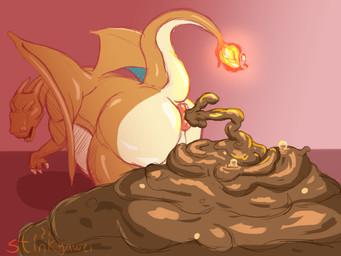 anus balls butt diarrhea excessive_feces feces feces_everywhere feces_pile genitals hyper hyper_feces male pooping scatplay solo tail grubbs mythology nintendo pokemon charizard dragon generation_1_pokemon mythological_creature mythological_scalie pokemon_(species) scalie 2019 4:3 hi_res