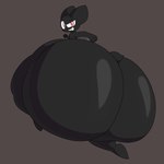 anthro big_butt black_body butt female huge_butt huge_thighs hyper hyper_butt hyper_thighs looking_at_viewer looking_back nude red_eyes smile solo thick_thighs cyandrive98 batt_the_bat bat mammal 1:1 2024 absurd_res hi_res