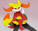 anthro femboy male solo kitsunekotaro nintendo pokemon braixen_vesta_(kitsunekotaro) braixen canid canine fox generation_6_pokemon mammal pokemon_(species) hi_res