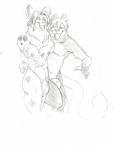 anthro duo ef22 gift male strangling ritsukaxan maho-gato munty domestic_cat felid feline felis lynx mammal hi_res sketch