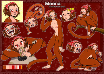 anthro big_nipples fellatio female nipples nude oral penile sex solo natt333 fan_character haplorhine mammal monkey primate absurd_res hi_res model_sheet signature
