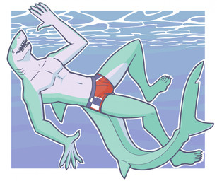5_fingers 5_toes anthro athletic athletic_anthro athletic_male barefoot biped blue_clothing blue_speedo blue_swimwear bulge claws clothed clothing dorsal_fin eyebrows featureless_chest feet fin finger_claws fingers gesture gills male male_anthro multicolored_body multicolored_speedo navel neck_gills notched_fin open_mouth outline pecs plantigrade red_clothing red_speedo red_swimwear sea sharp_teeth snout solo speedo speedo_only swimming swimwear tail tail_fin teal_body teal_eyes teal_fin teeth toes topless topless_anthro topless_male two_tone_body underwater water waving white_body white_clothing white_outline white_speedo white_swimwear snarkysardine blue_shark fish marine requiem_shark shark 2025 hi_res