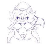 anthro big_breasts breasts butt ear_piercing female fur genitals hair long_hair looking_at_viewer nipples nude piercing pussy simple_background small_body solo young young_anthro team_pervy sega sonic_the_hedgehog_(series) asami_the_cat fan_character felid feline mammal digital_media_(artwork)