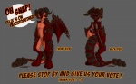 advertisement anthro biped claws feet fire front_view hindpaw horn male membrane_(anatomy) membranous_wings nude orange_eyes patch_together paws rear_view red_body rock smile solo spikes standing tail text wings conditional_dnp sefeiren mythology felix_(sefeiren) dragon elemental_creature fenra fire_creature mineral_fauna mythological_creature mythological_scalie scalie volcanic_fenra 16:10 english_text widescreen