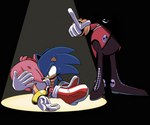 anthro clothing death female female_death group jewelry light male male/female on_model simple_background thin_calves thin_legs thin_thighs trio blue_archer_(artist) sega sonic_the_hedgehog_(series) amy_rose dr._eggman sonic_the_hedgehog eulipotyphlan hedgehog human humanoid mammal absurd_res hi_res lighting