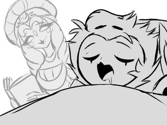 anthro bed bedding blanket book duo eyes_closed female furniture hair holding_book holding_object long_hair male pillow plushie short_hair simple_background sleeping smile white_background teathekook hellaverse helluva_boss queen_octavia_(teathekook) stolas_(helluva_boss) avian avian_demon bird demon owl owl_demon 4:3 hi_res monochrome mother_(lore) mother_and_child_(lore) mother_and_son_(lore) parent_(lore) parent_and_child_(lore) parent_and_son_(lore) son_(lore)