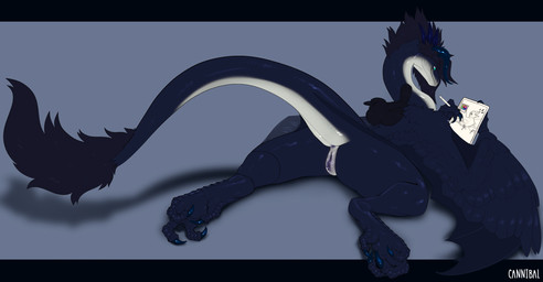 anus black_body black_hair bodily_fluids butt claws drawing_tablet feet female female_feral feral fingers genital_fluids genitals hair lighter_belly lying on_front rear_view simple_background smile solo tail tail_anus talons toes vaginal_fluids vulva wet winged_arms wings cannibalistic_tendencies european_mythology mythology onyxia_(nyxius) avian bird dragon mythological_creature mythological_scalie scalie western_dragon wyvern 2026 digital_drawing_(artwork) digital_media_(artwork) hi_res