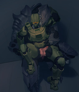anal anal_penetration arm_around_neck armor balls bodily_fluids breath chair_position clothed clothed_sex clothing dripping duo erection from_behind_position genital_fluids genitals green_armor grey_armor humanoid_genitalia humanoid_penis interspecies larger_male male male/male male_penetrated male_penetrating male_penetrating_male penetration penis precum precum_drip sex size_difference smaller_human smaller_male waist_grab aneruneru halo_(series) microsoft xbox_game_studios arbiter_(halo) master_chief thel_'vadam alien human mammal sangheili 2025 digital_drawing_(artwork) digital_media_(artwork)