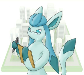 2000s_theme 2010s_theme city eyewear glasses holding_object holding_pen kemono pen pokemorph secretary semi-anthro solo asdfg21 nintendo pokemon eeveelution generation_4_pokemon glaceon pokemon_(species) 2013 japanese_description