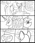 2012 black_and_white clothed clothing comic crown cutie_mark dialogue digital_media_(artwork) duo english_text equid equine feathered_wings feathers female feral friendship_is_magic fur hair hasbro headgear horn inside mammal metal_(artist) monochrome my_little_pony mythological_creature mythological_equine mythology princess princess_celestia_(mlp) royalty simple_background text twilight_sparkle_(mlp) unicorn winged_unicorn wings
