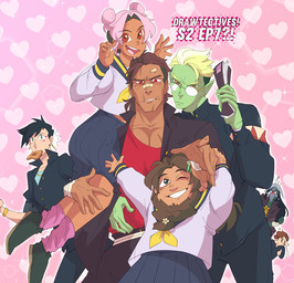 ambiguous_gender anime_style asian_clothing beard blonde_hair bottomwear clothed clothing crossdressing_male east_asian_clothing eyewear facial_hair female fully_clothed gakuran glasses group hair human_focus humanoid_pointy_ears japanese_clothing japanese_school_uniform male not_furry open_mouth pointy_ears school_uniform serafuku uniform drawfee karina_farek drawfee_(copyright) drawtectives eugene_finch grendan_highforge gyorik_rogdul rose_(drawtectives) william_anneus dwarf human humanoid mammal orc digital_media_(artwork) hi_res official_art nonbinary_(lore)