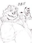 anthro eyebrows gesture male pawpads smile solo thick_eyebrows waving waving_at_viewer heylaw21 lifewonders live_a_hero mokdai canid canine canis domestic_dog mammal 2023 bust_portrait portrait sketch