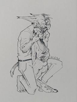 5_fingers 5_toes anthro belt blood blood_in_mouth blood_on_clothing blood_on_face blood_on_hand blood_splatter bodily_fluids bottomwear claws clenched_teeth clothed clothed_male clothing crying death death_focus duo ear_tuft ears_down ears_pinned facial_tuft feet female fingers gore gore_focus hair hand_on_back hand_on_head holding_body holding_character hug killing limp male male/female nude nude_anthro nude_female pants pivoted_ears plantigrade predator/prey shirt tail tears teeth toes topwear tuft liid_4rck jasmin_hall samantha_hall felid feline iberian_lynx lagomorph leporid lynx mammal rabbit hi_res monochrome shaded sketch traditional_media_(artwork)