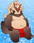 anthro asian_clothing belly blush brown_body brown_fur bulge clothing east_asian_clothing fundoshi fur humanoid_hands japanese_clothing kemono male moobs navel nipples overweight overweight_male red_clothing red_fundoshi red_underwear solo underwear young young_anthro rio_(artist) lifewonders tokyo_afterschool_summoners goemon_(tas) canid canine mammal raccoon_dog tanuki 2021 hi_res