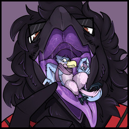 1:1 ambiguous_gender anthro avian beak big_tongue bird black_beak black_body black_eyes black_feathers black_flesh black_hair black_skin blue_body blue_feathers blue_hair bodily_fluids brown_eyes clothed clothed/nude clothing corvid corvus_(genus) crow drooling duo endosoma eyelashes eyewear feathers finalroar fingers gaping_mouth glasses grin hair half-closed_eyes hi_res imminent_vore isy isyrion long_tongue mawplay mouth_shot narrowed_eyes nervous nude open_mouth oral_vore oscine partial_vore partially_clothed passerine plumage purple_flesh purple_tongue royal_tern saliva saliva_on_tongue saliva_string scarf shirt smile smug throat tongue tongue_out topwear unsure val_(valposs) vore wet white_body white_feathers yellow_beak