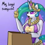 anthro anthrofied big_breasts breasts female horn solo text slavedemorto friendship_is_magic hasbro my_little_pony mythology princess_celestia_(mlp) equid equine mammal mythological_creature mythological_equine unicorn 1:1 english_text