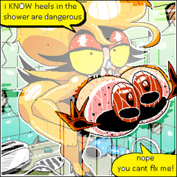 against_surface against_window anthro appliance bathroom big_breasts big_butt breast_squish breasts butt clothing dialogue dryer electronics eyelashes female footwear fur hair hair_dryer high_heels huge_breasts huge_butt kitchen_appliance lipstick makeup on_glass orange_body orange_fur orange_hair ruined_makeup shoes shower solo squish thick_thighs toaster wet wet_body insaniousjaydonius darcy_(insaniousjaydonius) avian bird owl 1:1 hi_res