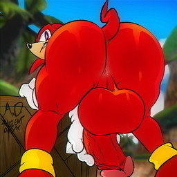 anthro anus balls big_balls big_butt big_penis butt clothing erection footwear genitals gloves hand_on_penis handwear huge_butt leaning leaning_forward looking_at_viewer looking_back looking_back_at_viewer male mooning mostly_nude penis presenting presenting_anus presenting_hindquarters shoes solo spread_legs spreading thick_thighs wooden_box ancientonyx sega sonic_the_hedgehog_(series) knuckles_the_echidna echidna mammal monotreme 1:1