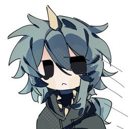 1_horn chibi clothing green_hair hair horn mini_world misra misra_(mini_world) ponytail unknown_artist humanoid digital_media_(artwork) hi_res