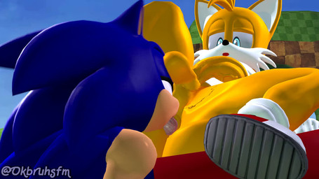 anal anthro anus balls blue_body blue_eyes bodily_fluids clothing cum cum_in_mouth cum_inside duo erection fellatio footwear genital_fluids genitals gloves handwear male male/male mostly_nude mostly_nude_male oral penile penis rimming sex shoes tail tongue tongue_out vein veiny_penis white_clothing white_gloves white_handwear yellow_body ok_bruh sega sonic_the_hedgehog_(series) miles_prower sonic_the_hedgehog canid canine eulipotyphlan fox hedgehog mammal 16:9 3d_(artwork) 3d_animation animated digital_media_(artwork) no_sound short_playtime source_filmmaker_(artwork) video widescreen