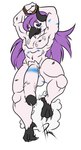 ahegao anthro balls bdsm big_penis black_sclera bodily_fluids bondage bound cum genital_fluids genitals hair huge_penis hyper hyper_genitalia hyper_penis kiss_mark light_bondage looking_pleasured male non-mammal_balls orgasm penis purple_hair solo vein veiny_penis punished_kain darren_kurtis avian bird columbid dove absurd_res hi_res