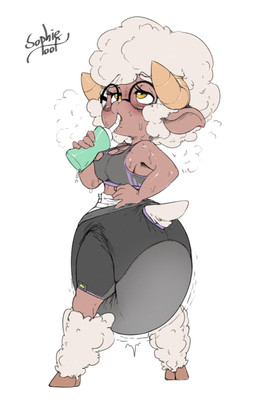 anthro athletic_wear big_diaper blush bodily_fluids bottomwear bra breasts breath brown_body clothed clothing diaper diaper_fetish diaper_peekage diaper_under_clothing drink_in_hand drinking eyelashes eyewear feces female fur furgonomics glasses half-closed_eyes hand_on_hip hooves horn huge_diaper impact_lines looking_pleasured motion_lines narrowed_eyes panting pooping rear_view sagging_diaper shorts side_boob simple_background soiled_diaper soiling soiling_diaper solo spandex spandex_shorts sports_bra sweat sweating_profusely tail thick_thighs tight_bottomwear tight_clothing tight_shorts topwear turning turning_around unclean_diaper underwear used_diaper using_diaper wearing_diaper wool_(fur) wool_hair yellow_eyes sophiepoof june_(lavenderlamb) bovid caprine mammal sheep hi_res signature