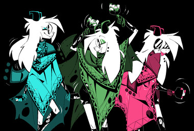 2_horns 5_fingers anthro armwear black_armwear black_background black_clothing black_footwear black_socks blue_clothing blue_robe bracelet claws clothing collar dancing ear_piercing eyes_closed eyewear femboy fingers fist footwear fur glasses green_clothing green_robe horn jewelry male mouth_closed piercing pink_clothing pink_robe poncho ring robe round_glasses simple_background socks solo torn_armwear torn_clothing torn_footwear torn_socks wearing_glasses white_body white_fur xexeezy deltarune gorillaz undertale_(series) ralsei bovid caprine goat mammal 2025 digital_media_(artwork) english_description